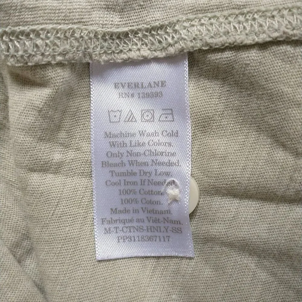 Everlane T Shirt Mens L Green Henley Pullover Tee Slub Cotton Classic Casual - Picture 6 of 9